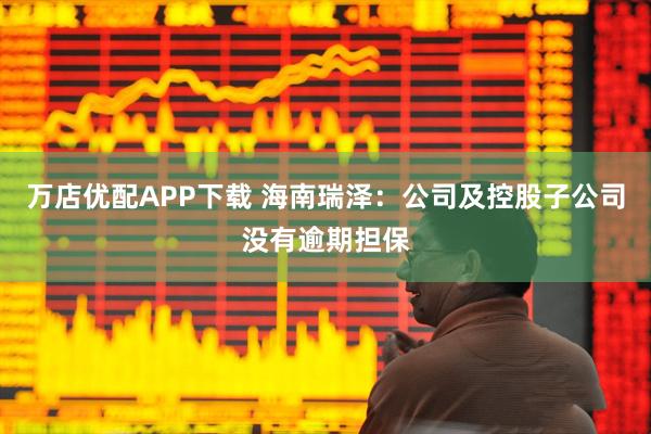 万店优配APP下载 海南瑞泽：公司及控股子公司没有逾期担保