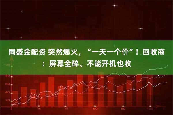 同盛金配资 突然爆火，“一天一个价”！回收商：屏幕全碎、不能开机也收